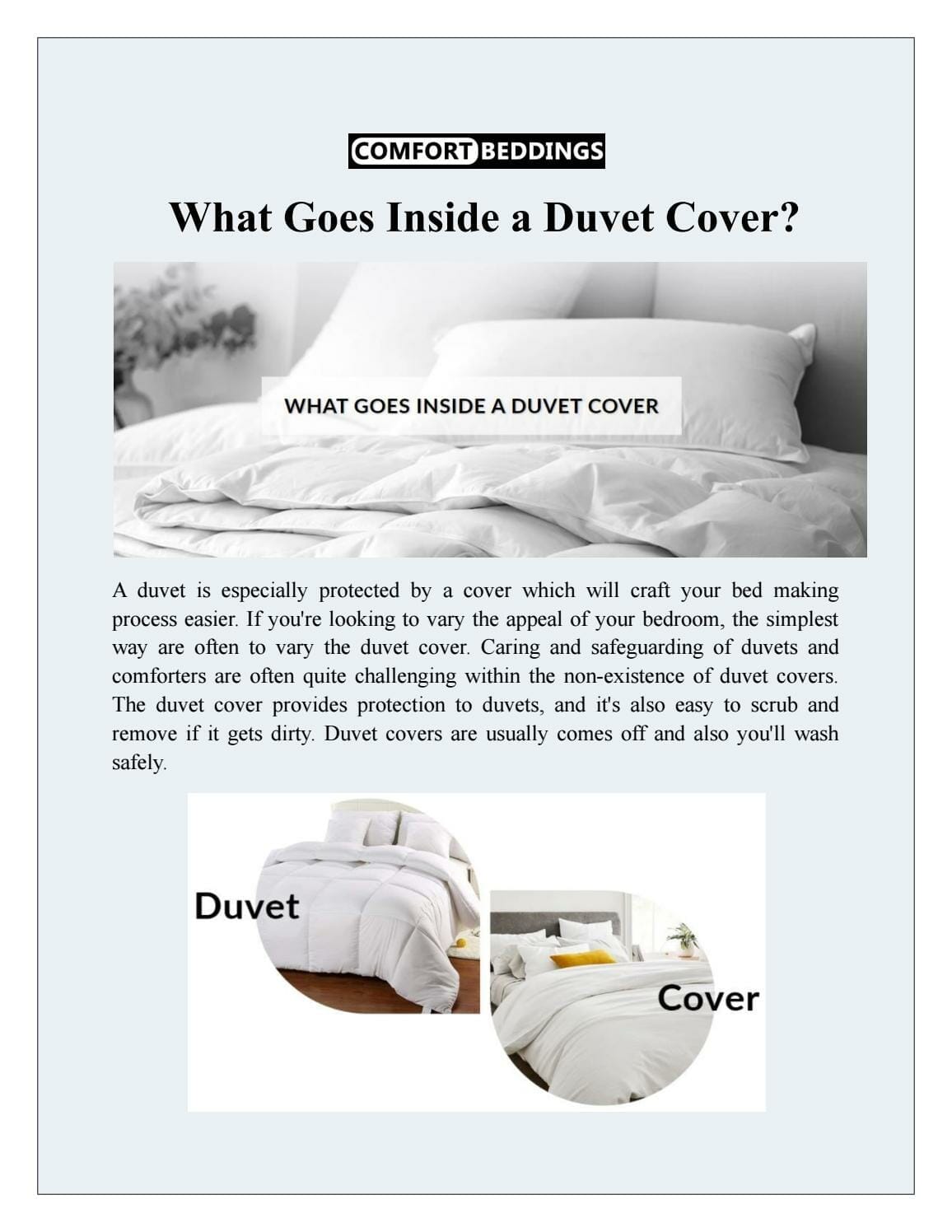 What Goes Inside A Duvet Cover? A Look at the Basics