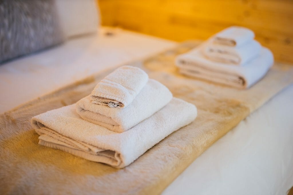 white soap on white towel