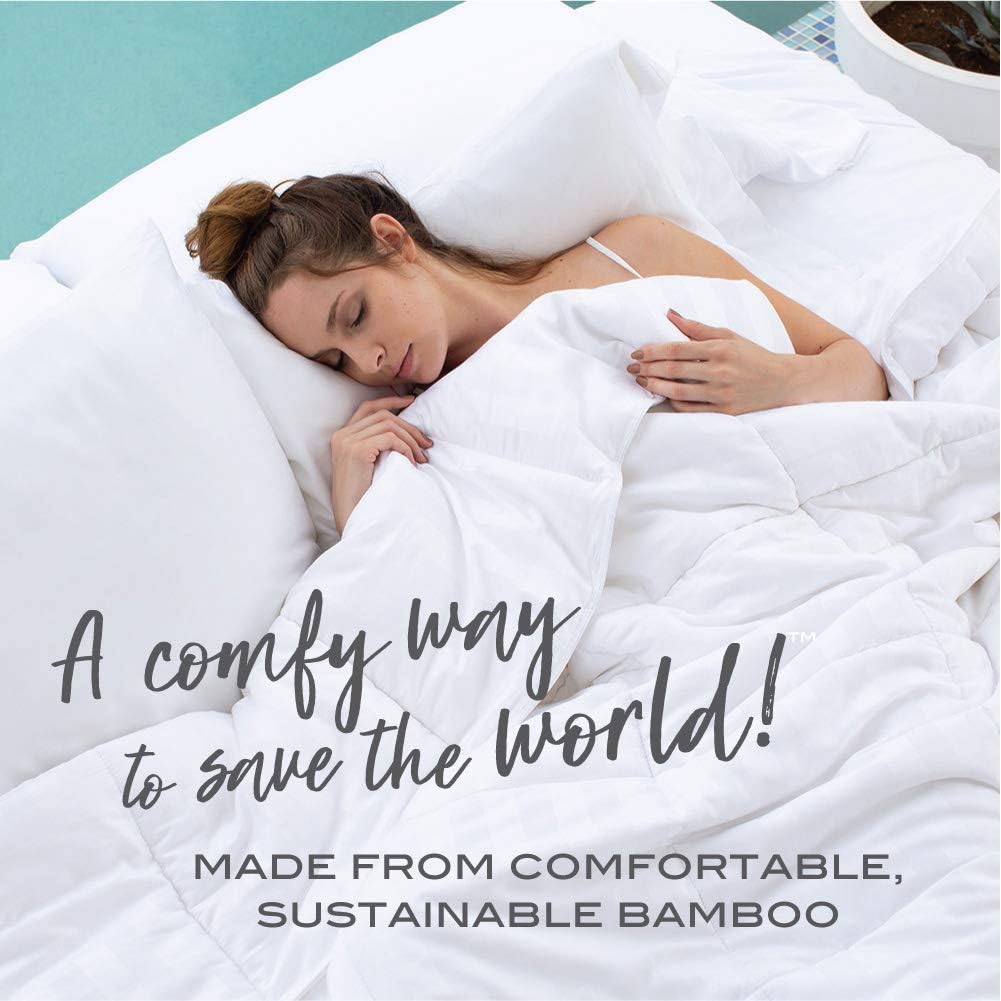Cariloha All-Season, Organic Bamboo Duvet Comforter - Viscose-from-Bamboo Interior and Exterior - 96 x 92 - Queen - Comfortable, All-Weather Weight