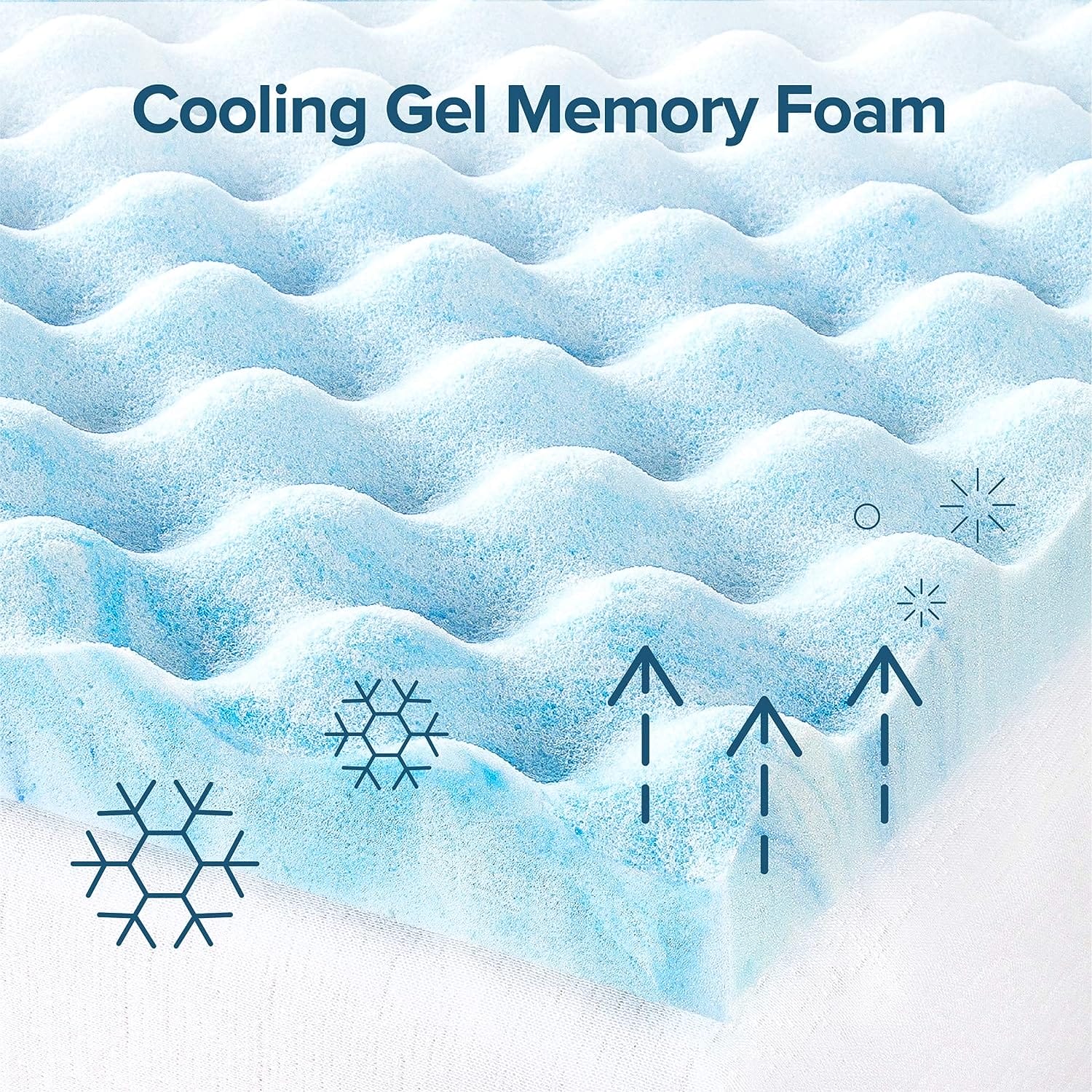 zinus 15234 inch swirl gel cooling memory foam mattress topper cooling airflow design certipur us certified 15 in queen - 5 Best Mattress Toppers for Airbnb: Enhance Guest Comfort