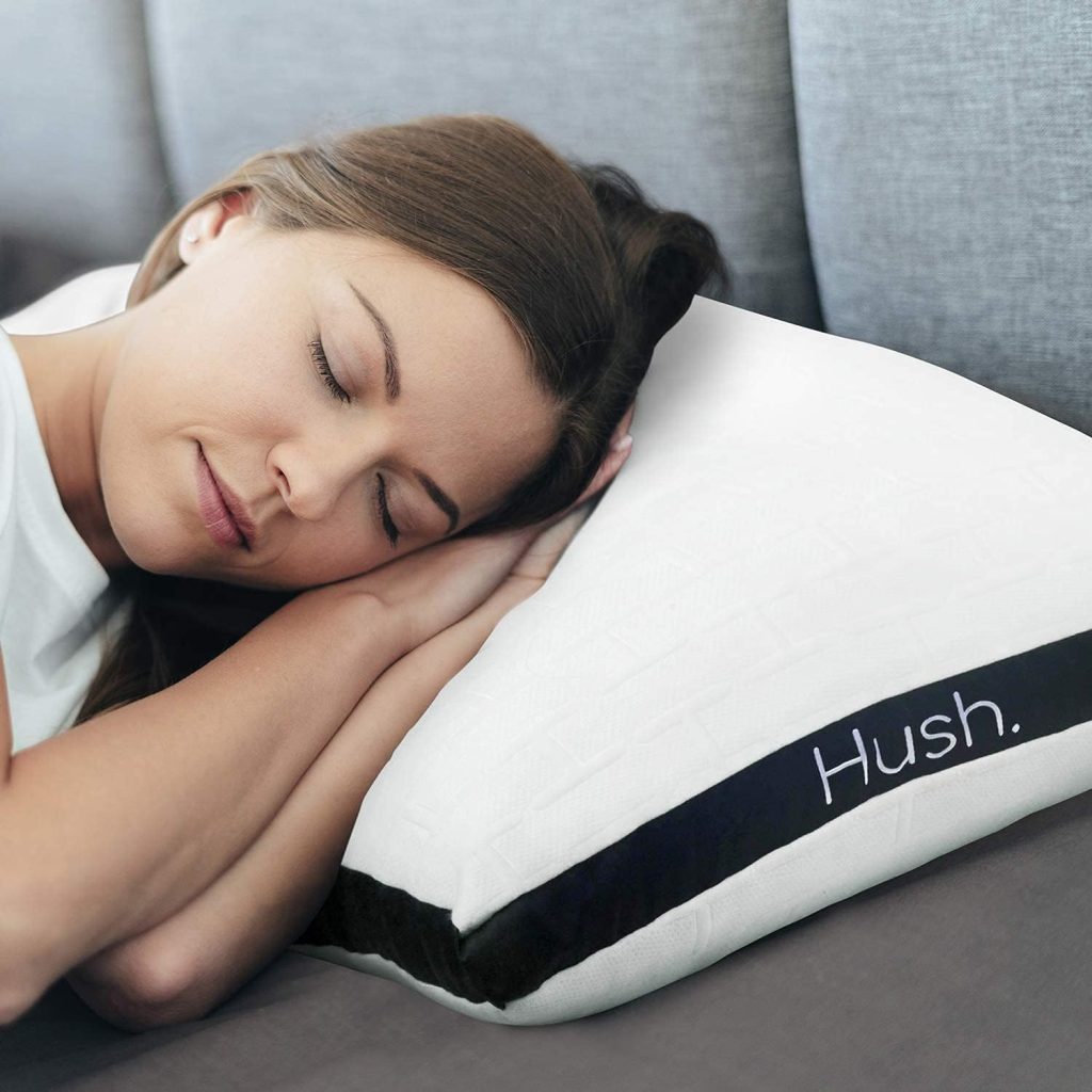 Hush Hybrid Pillow | Fully Adjustable Memory Foam Pillow | 100% Bamboo Cover | Anti-Face Wrinkle Technology | Oeko-TEX Certified | Standard Sized with Smaller Free Travel Pillow Included