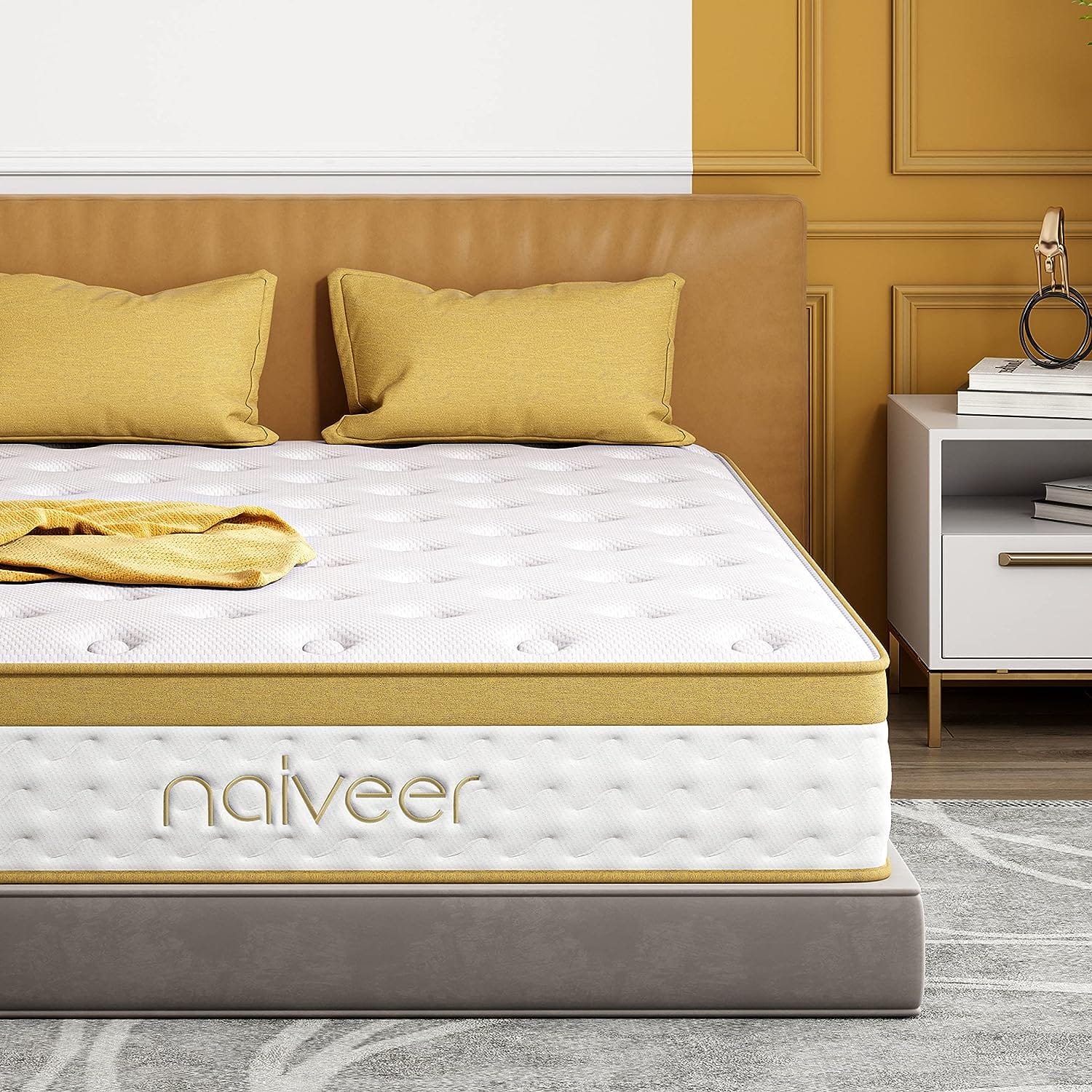 Naiveer Cool Gel Full Size Mattress 10 Inch Hybrid Full Mattress in a Box with Pocketed Springs Memory Foam for Cool Sleep  Pressure Relief with CertiPUR-US Certified Foam