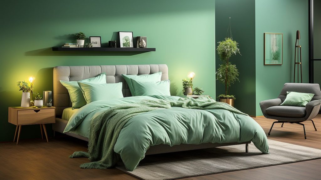 what color comforter for green walls 6 - What Color Comforter for Green Walls? Stunning Combos!