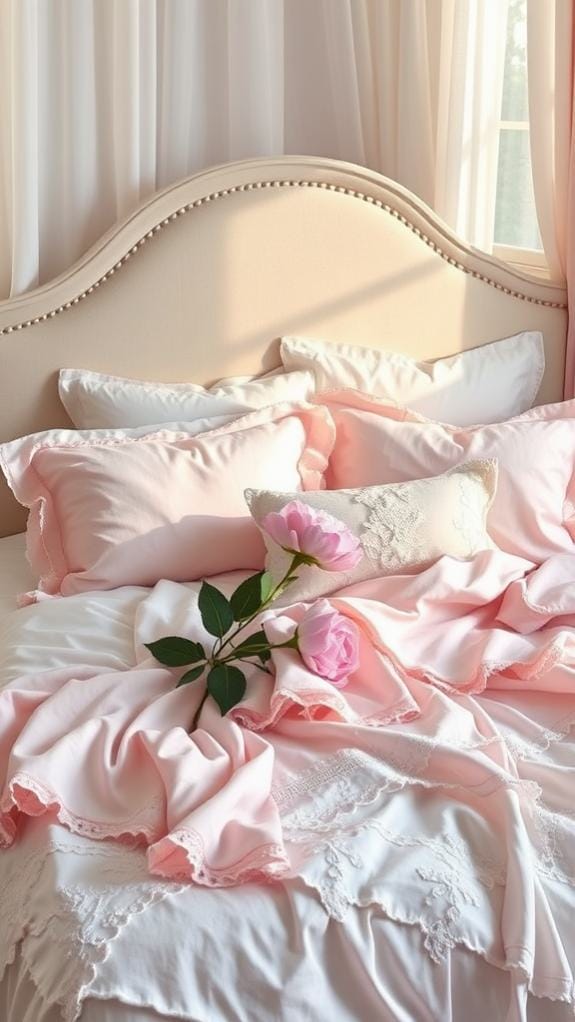 cozy blush bed linens