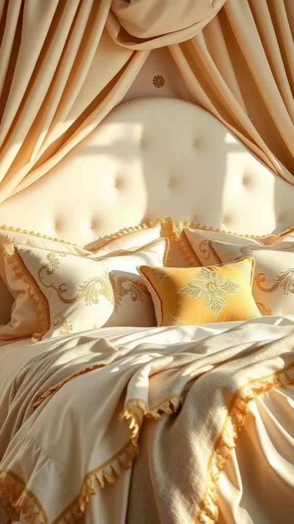 elegant cream gold bedding