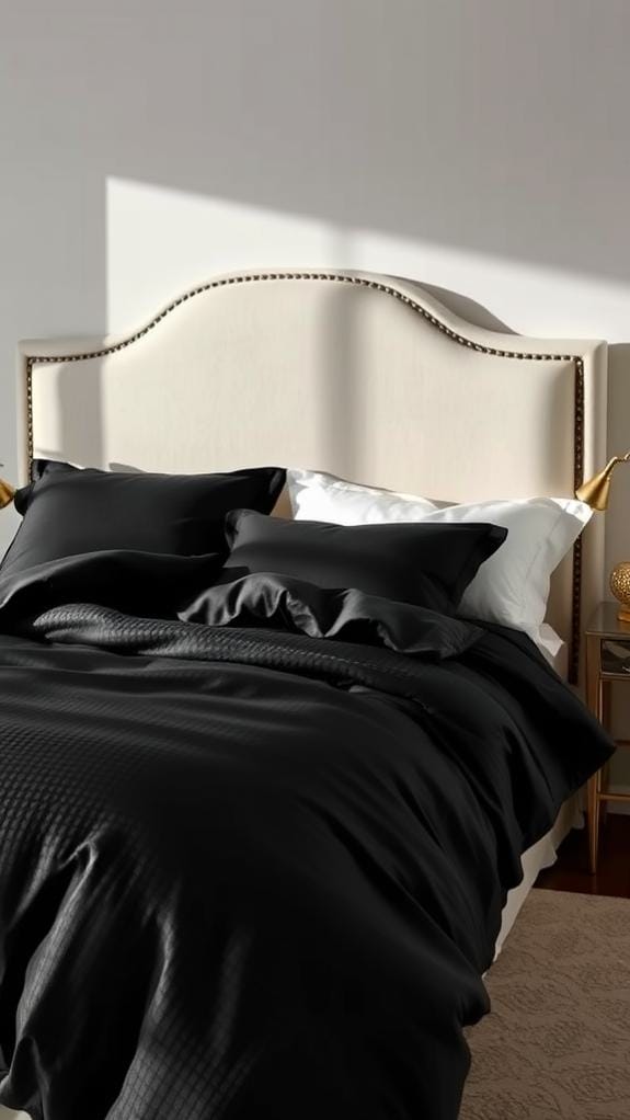 elegant dark bed linens