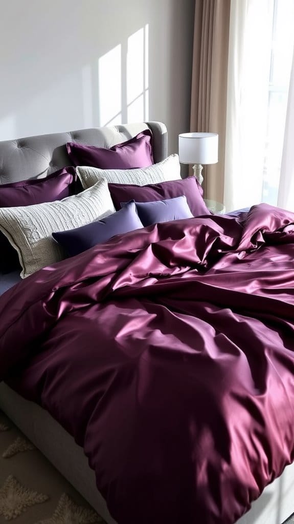 luxurious deep plum bedding