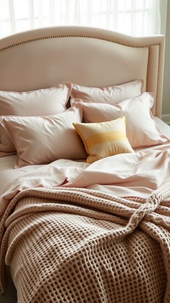 neutral tone bed linens