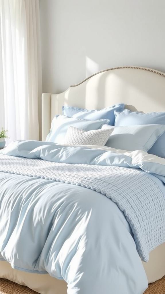 soft baby blue bedding