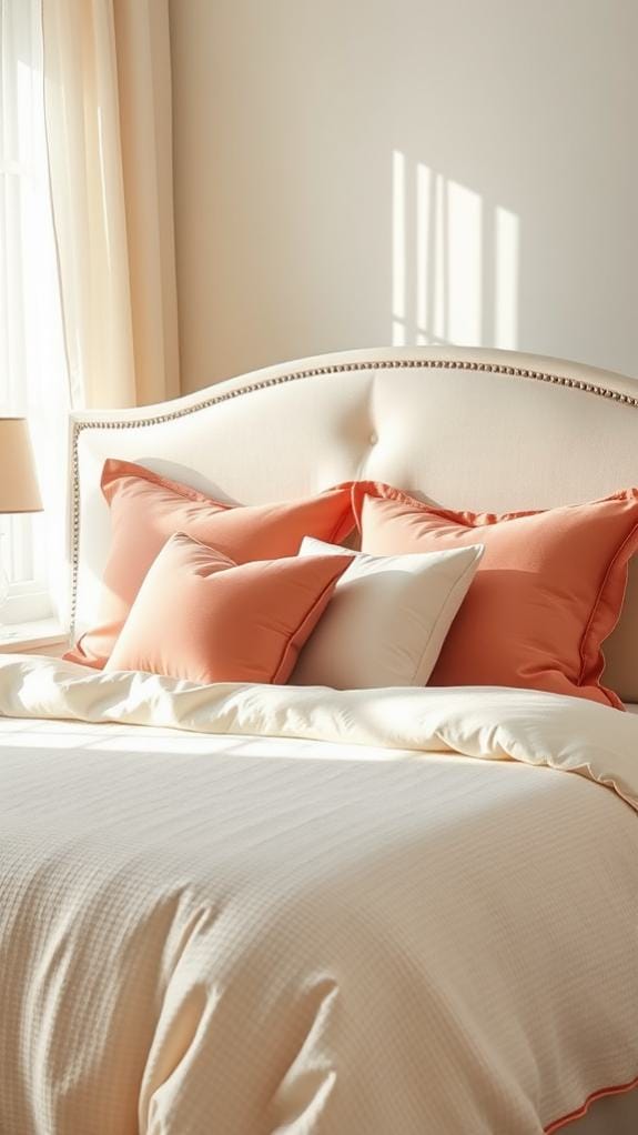 soft pink bed linens