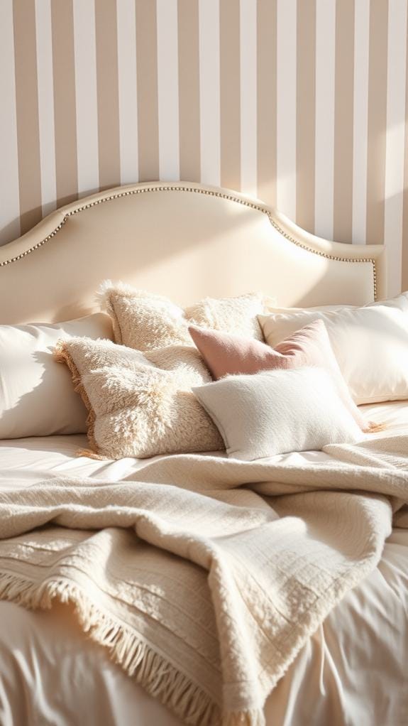 subtle striped bedding design