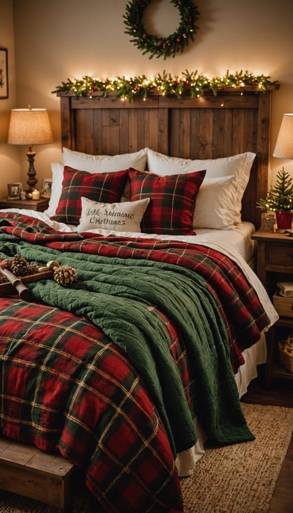 cozy plaid fabric warmth