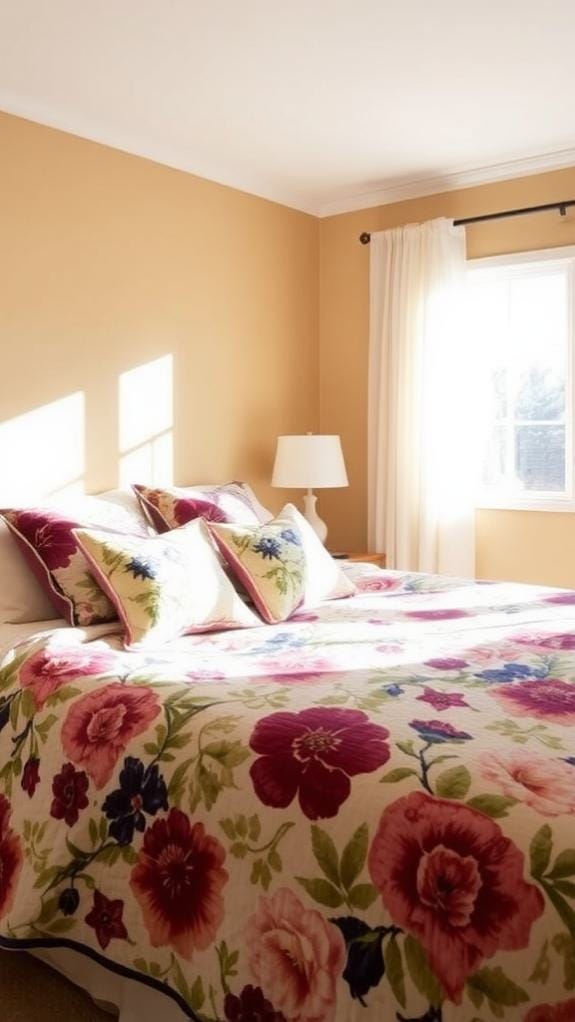 decorative flower designed bedcovers