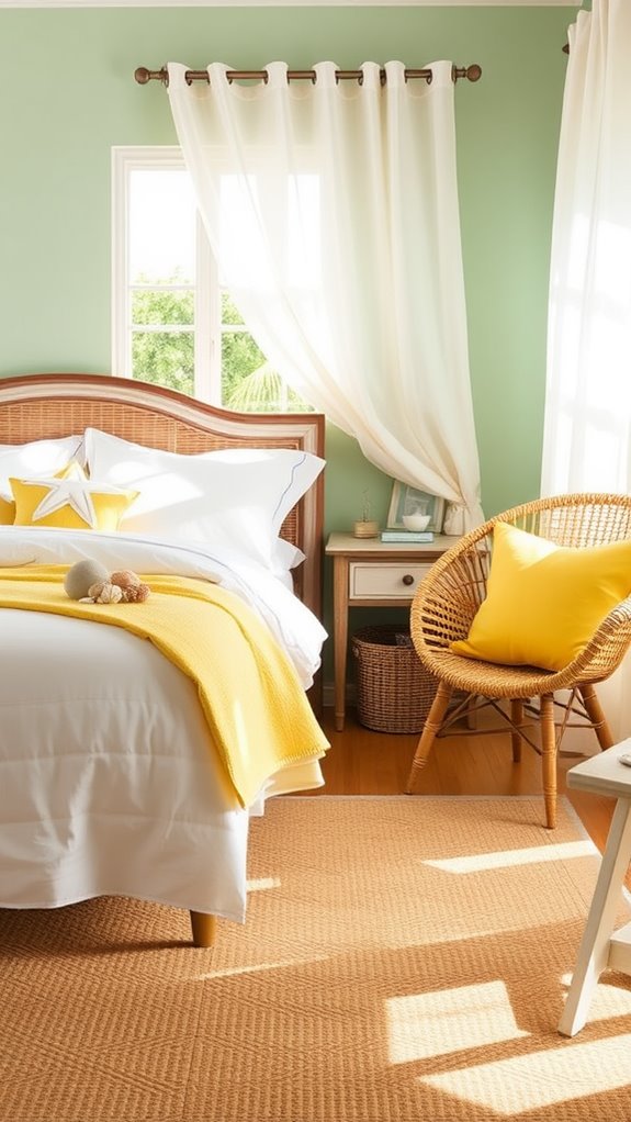 bright coastal bedroom decor