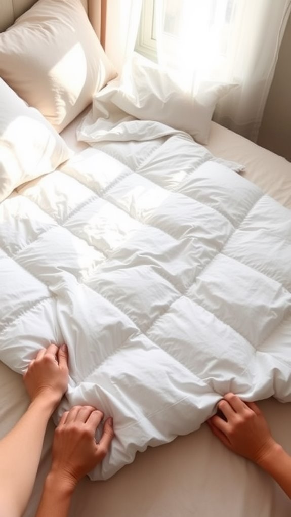 duvet sheet wrapping technique