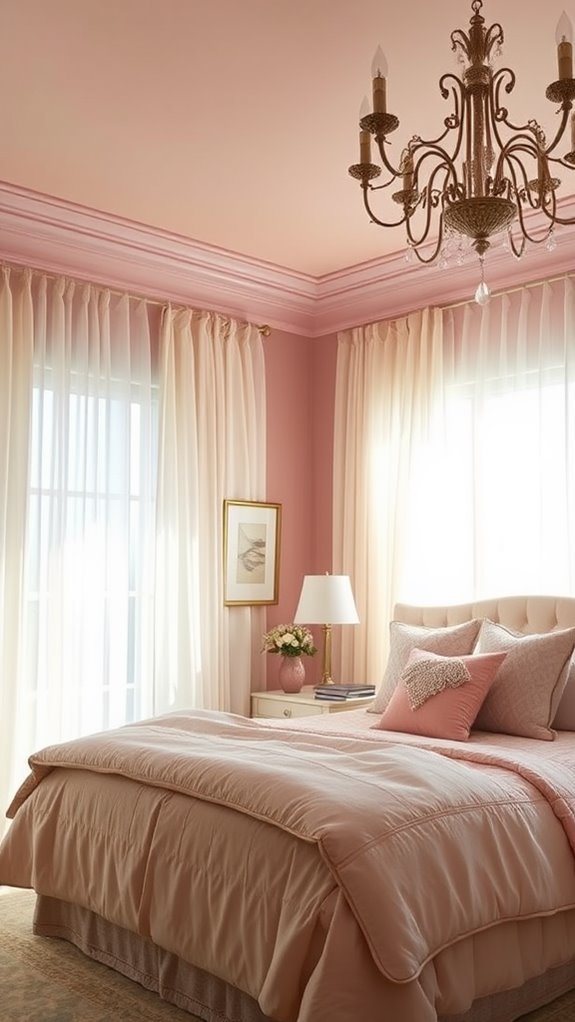 elegant dusty pink ceilings