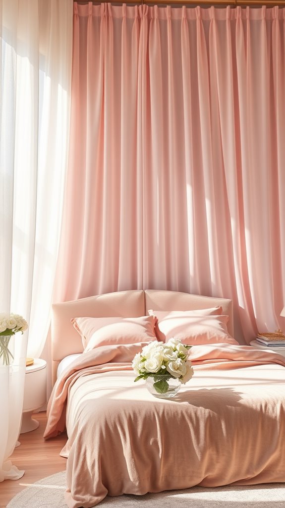 elegant soft pink drapes