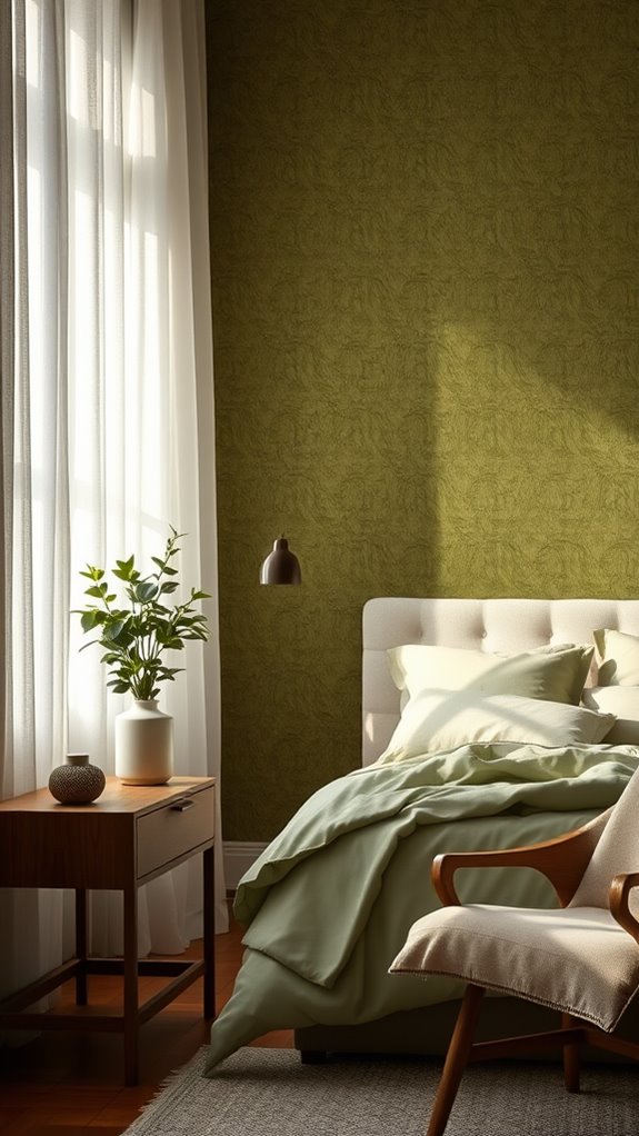 olive green decorative wallpaper