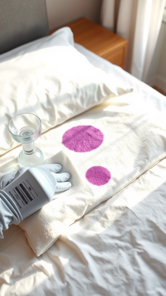 remove purple pillow stains