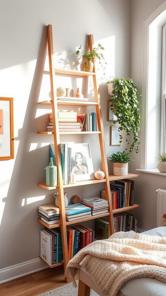 stylish functional ladder shelves