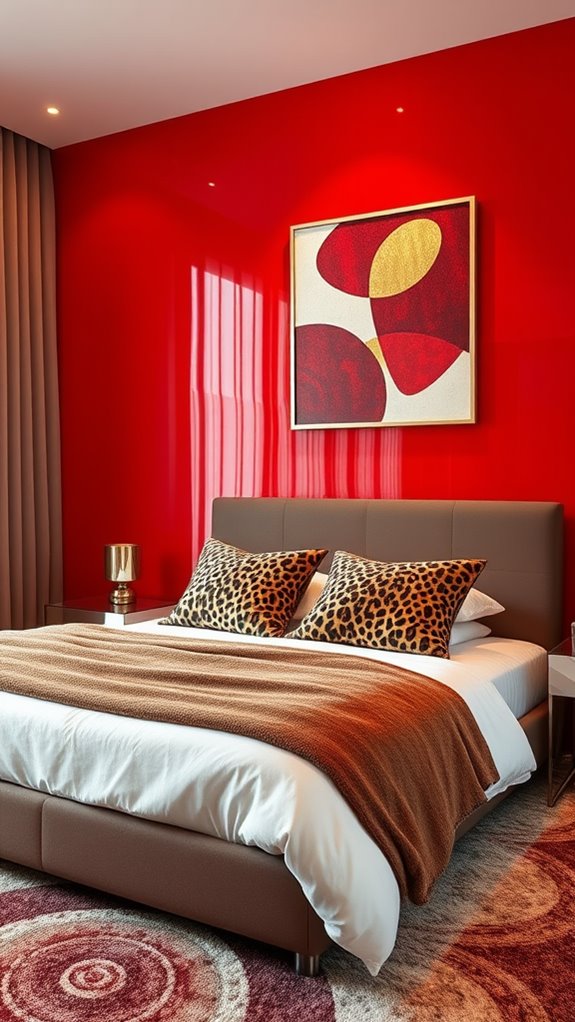 vibrant red wall decor