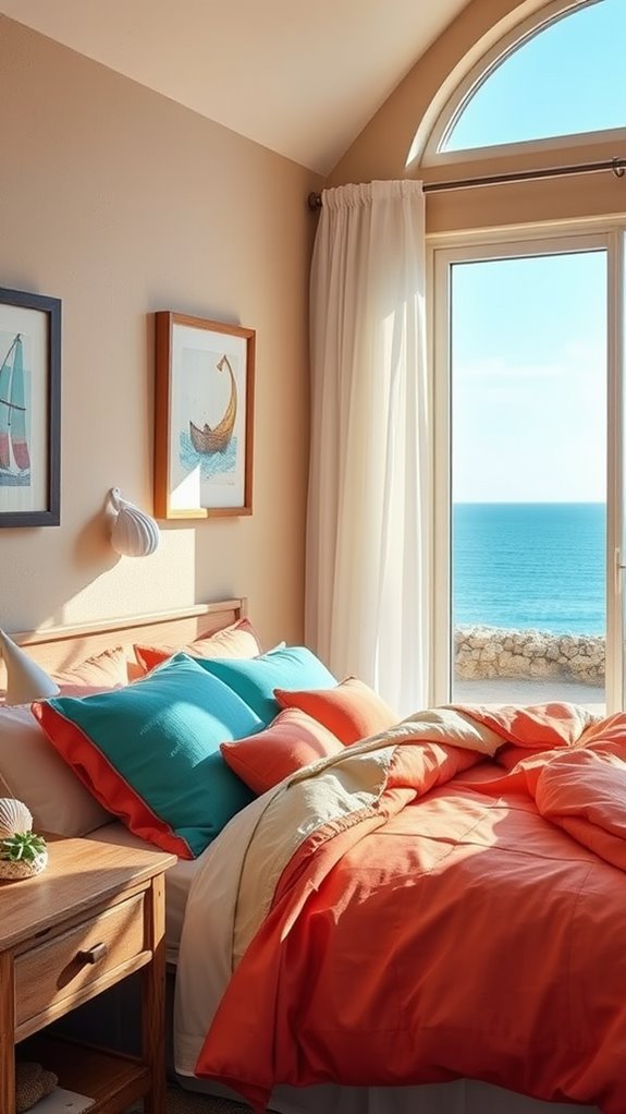 vibrant seaside bedroom decor