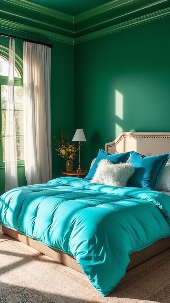 vibrant turquoise bedding sets