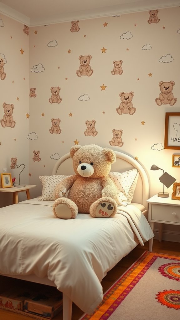 bear themed bedroom wallpaper decor