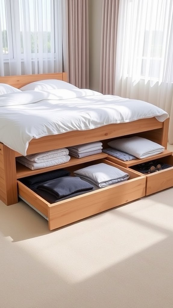 bed frame with storage