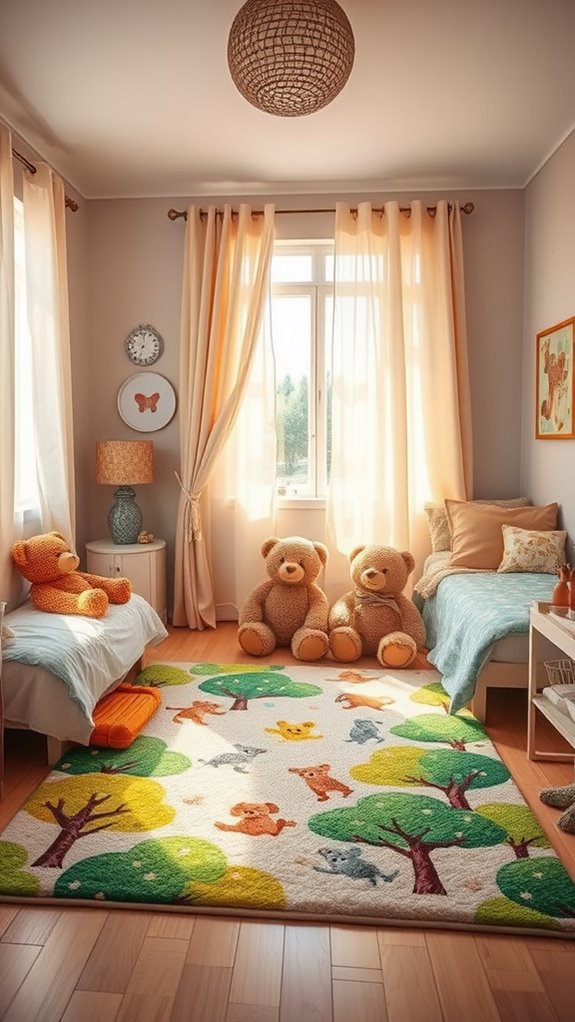 cozy bear themed floor coverings