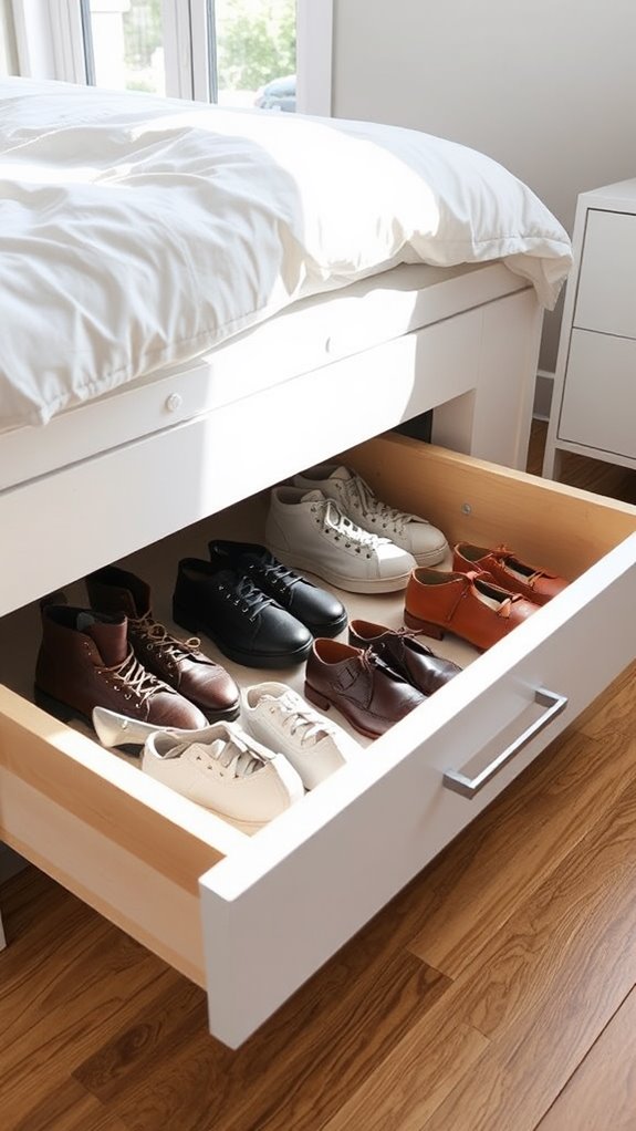 pull out shoe storage installation