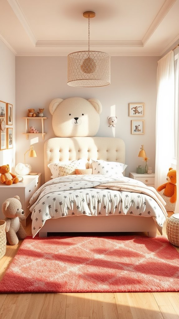 wooden bear themed headboard